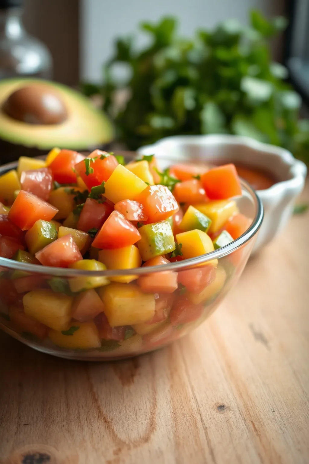 Salsa d'avocat, tomate et mangue