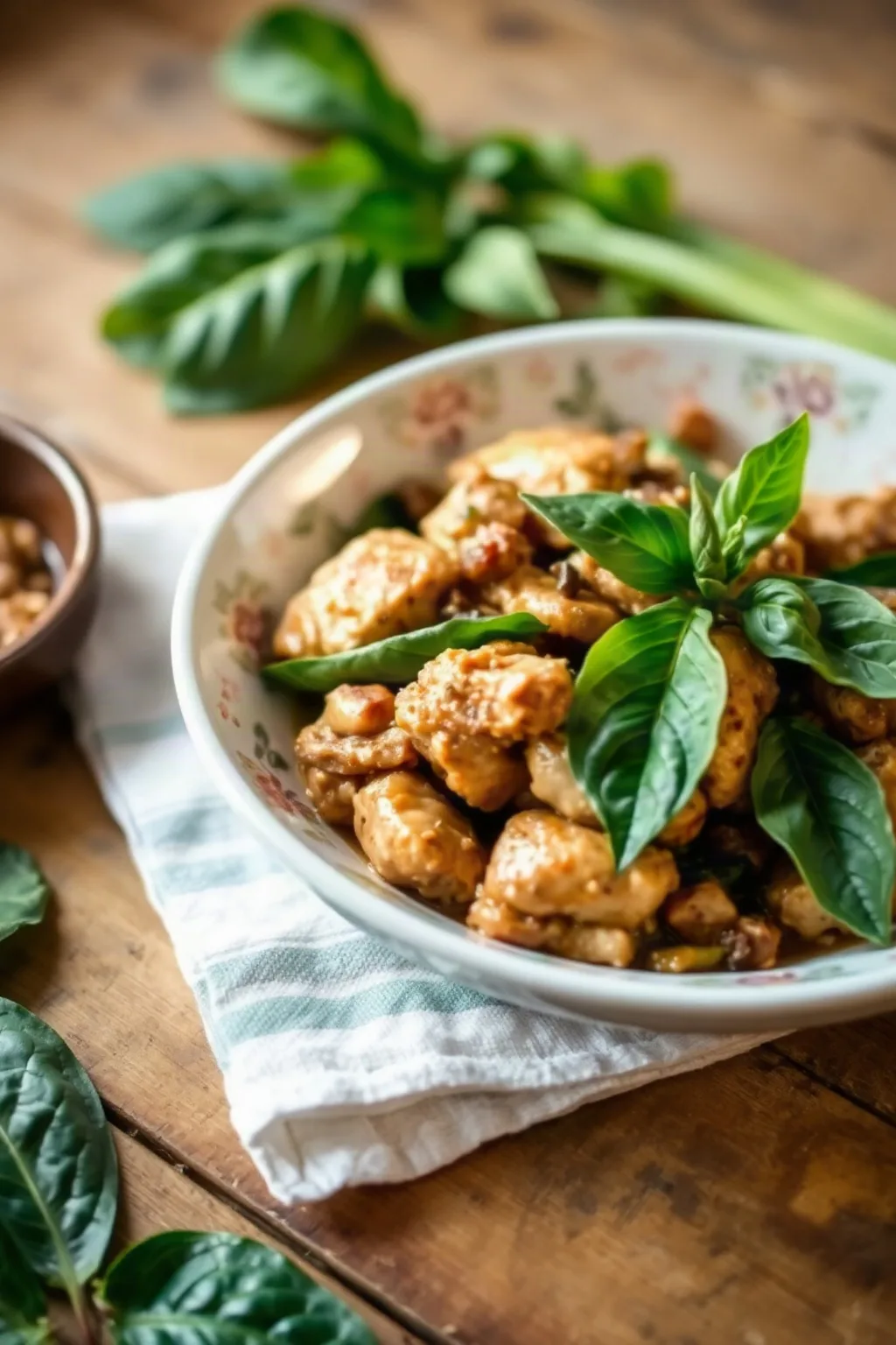 Pollo al Estilo Tailandés con Albahaca