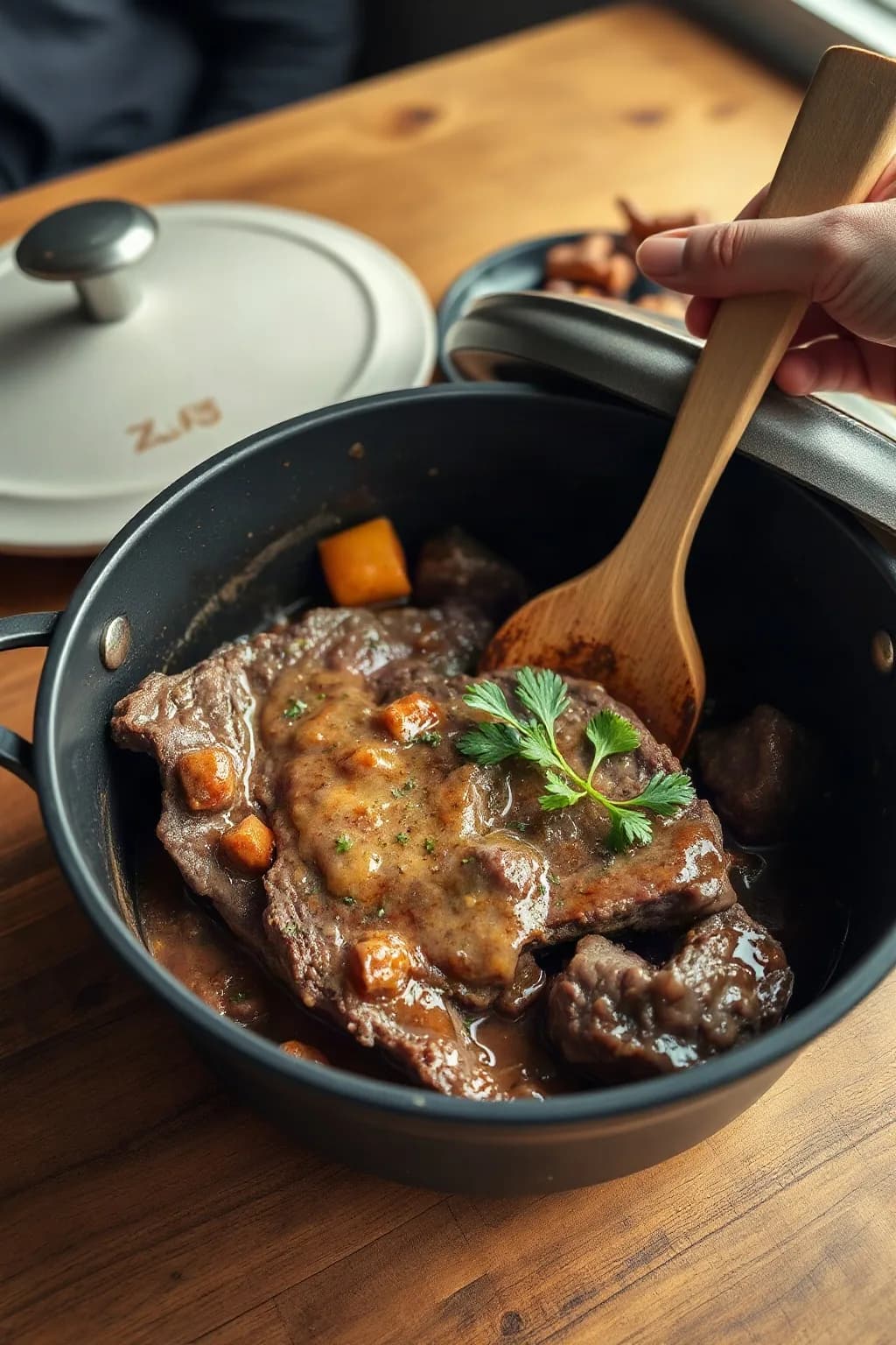 Bistec Suizo Sencillo en Olla de Hierro