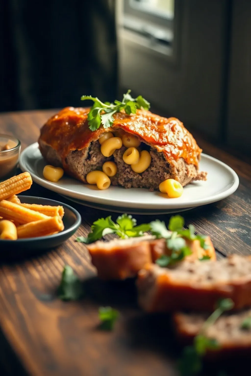 Pain de viande farci au macaroni au fromage