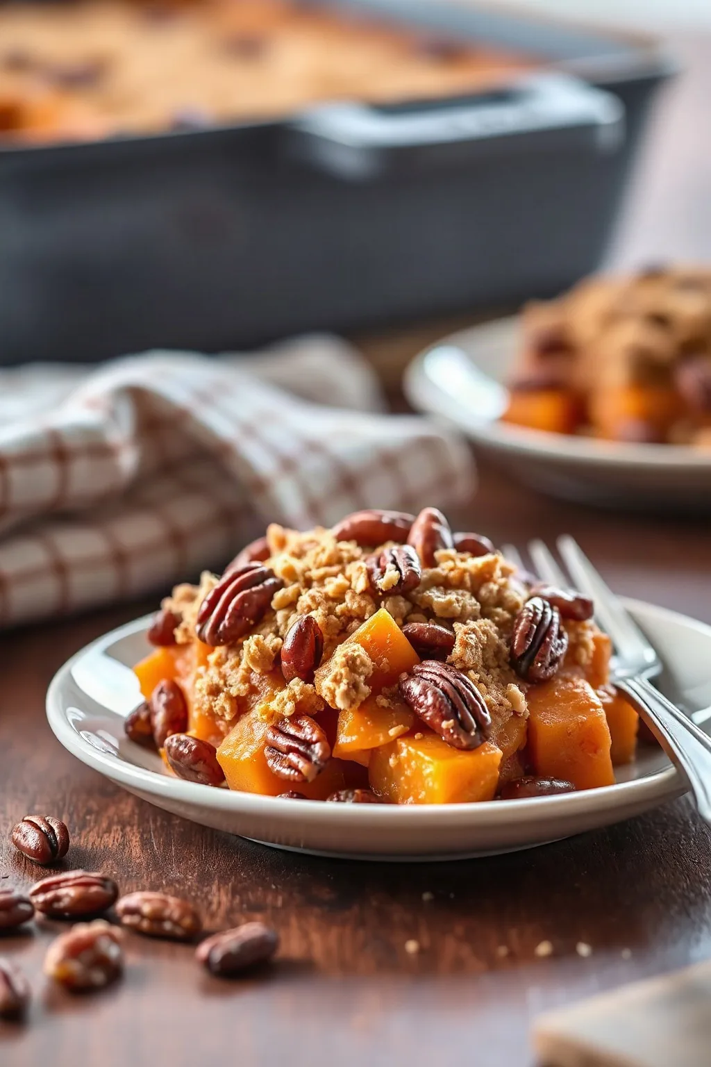 Casserole de Patates Douces en Conserve avec Streusel aux Pacanes