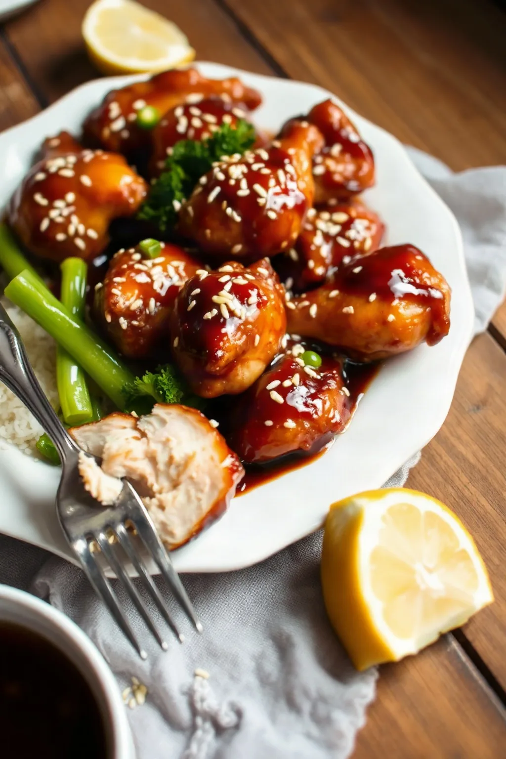 Poulet au sésame croustillant avec glaçage