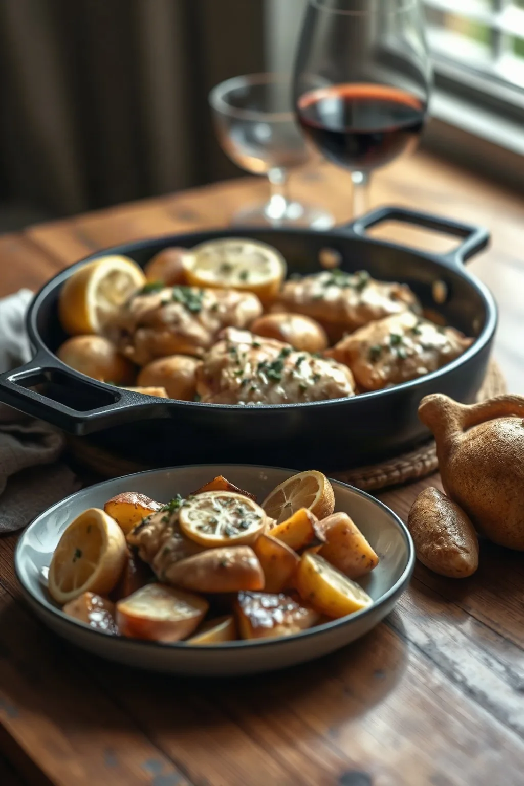 Poulet grec au citron et pommes de terre