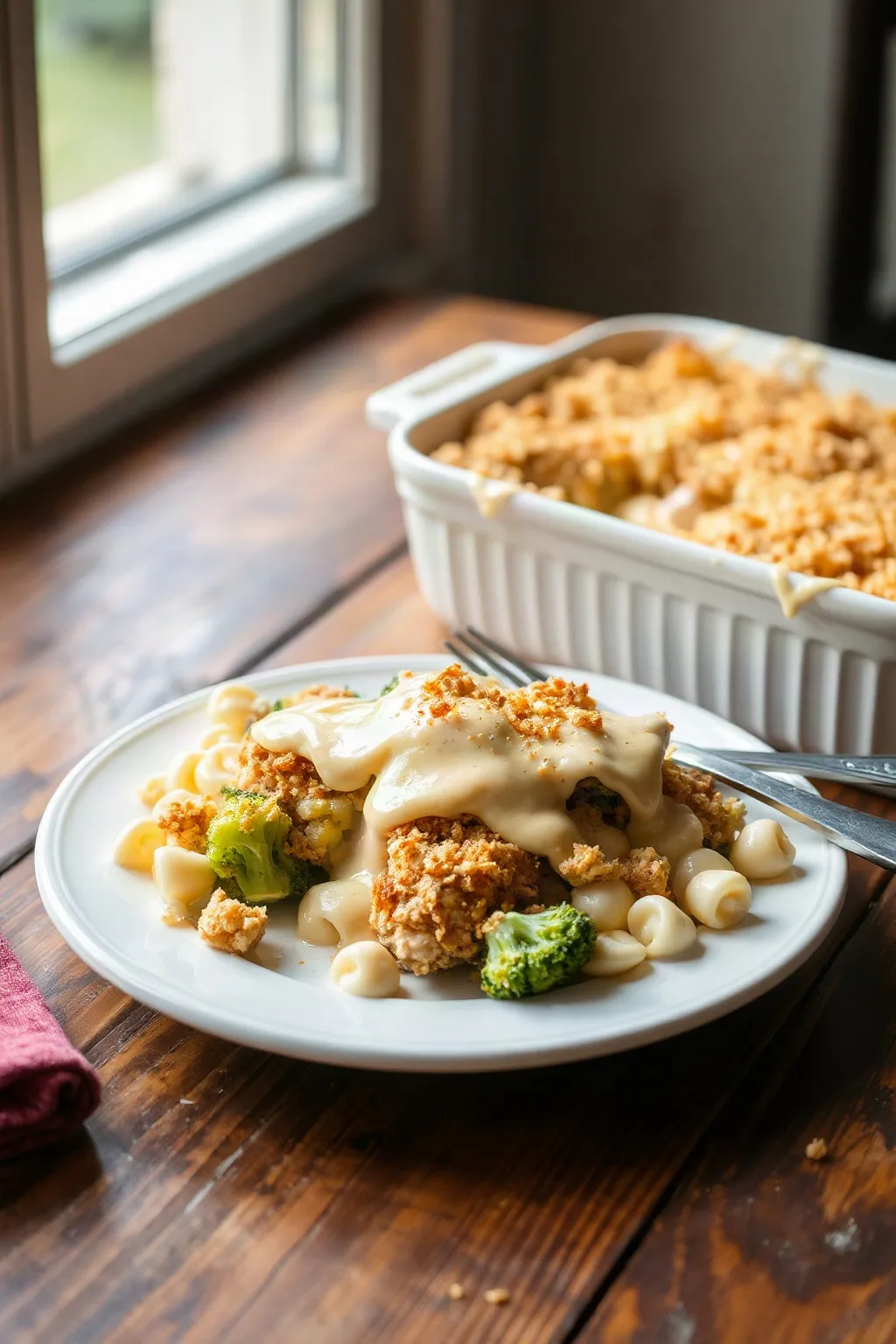 Classic Chicken Divan Casserole with Cheddar Sauce