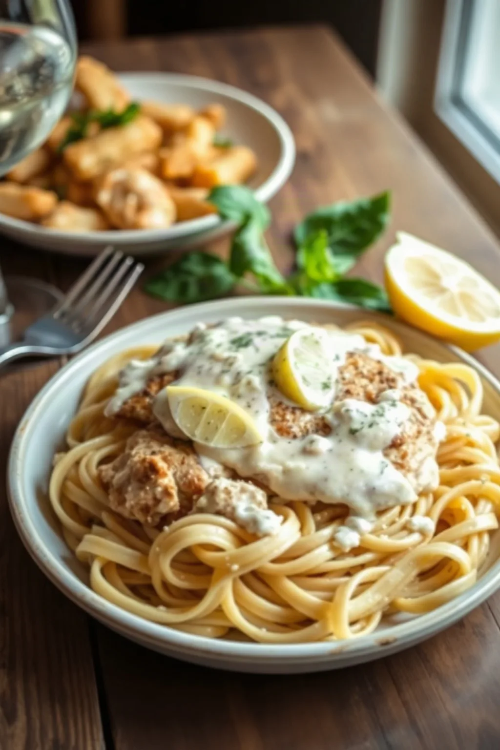Pâtes au poulet Alfredo classique