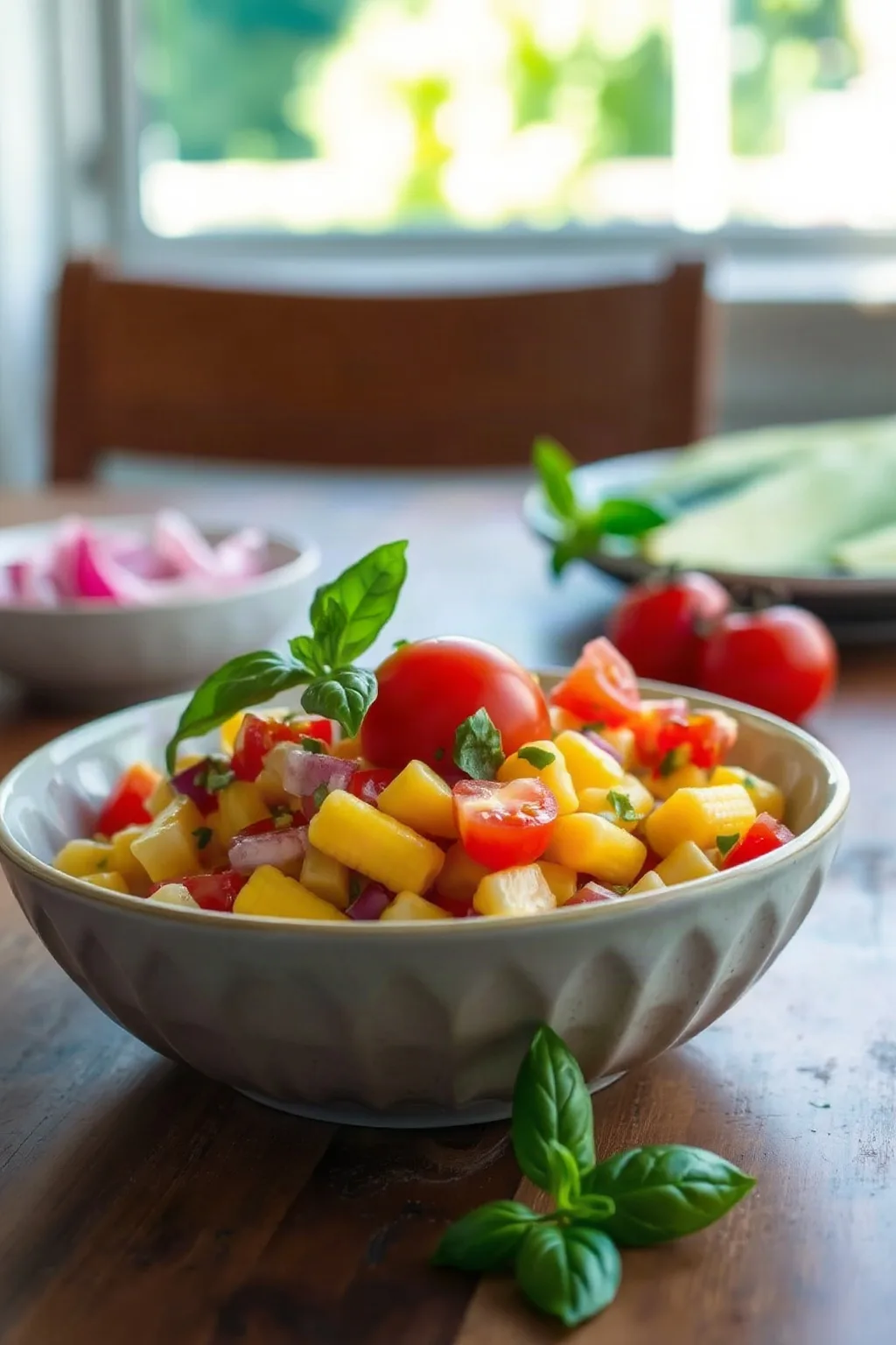 Fresh Corn Salad with Tomato and Basil