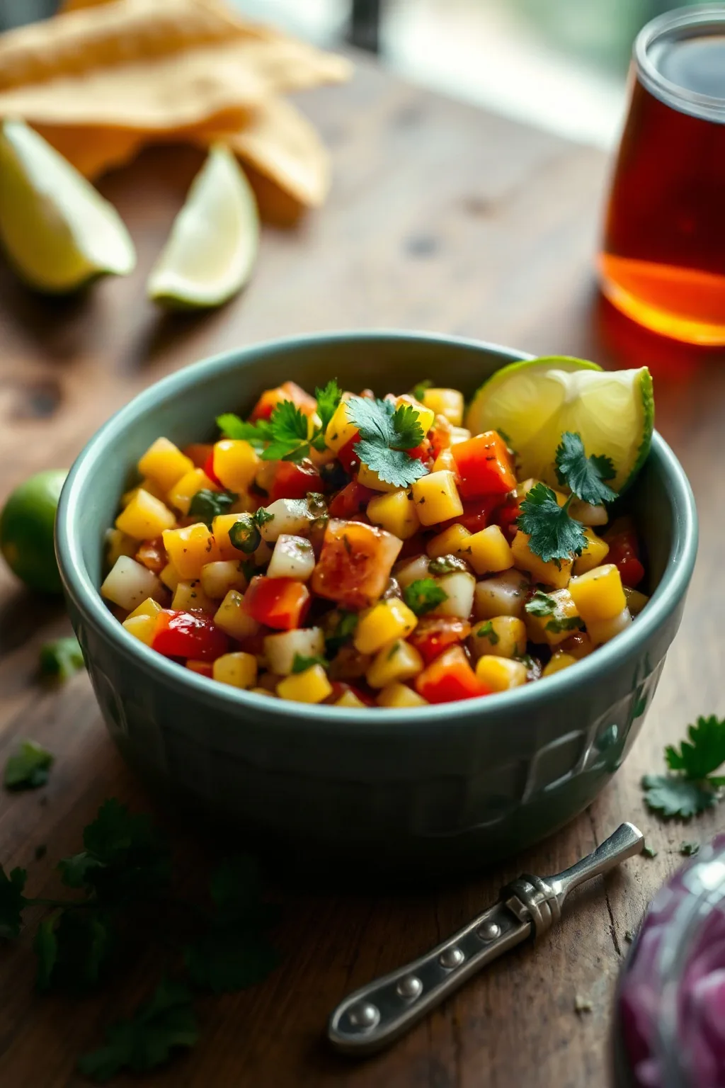 Salsa de Maíz Tostado con Jalapeño y Lima