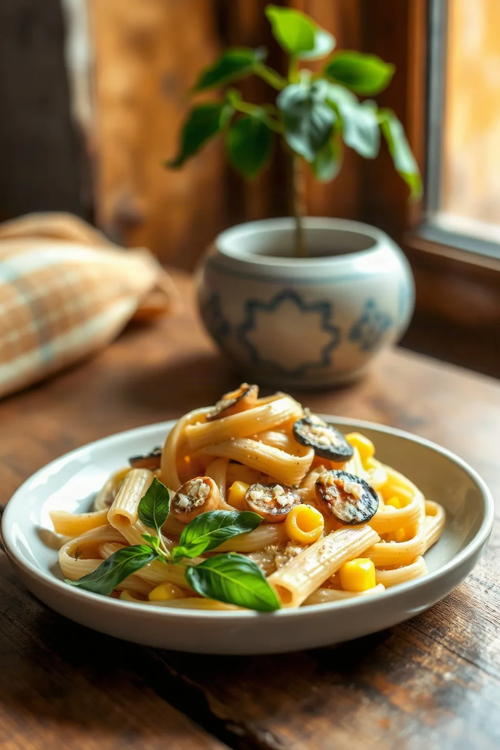 Creamy Corn Pasta with Fresh Summer Flavour