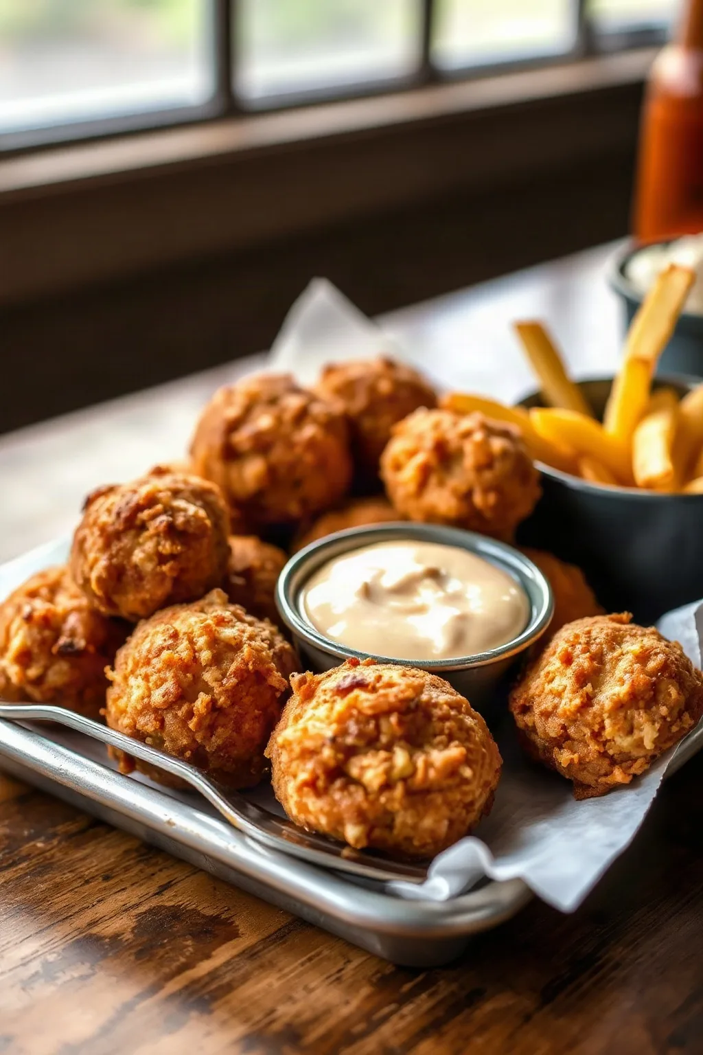 Hush Puppies del Sur con Salsa Remoulade