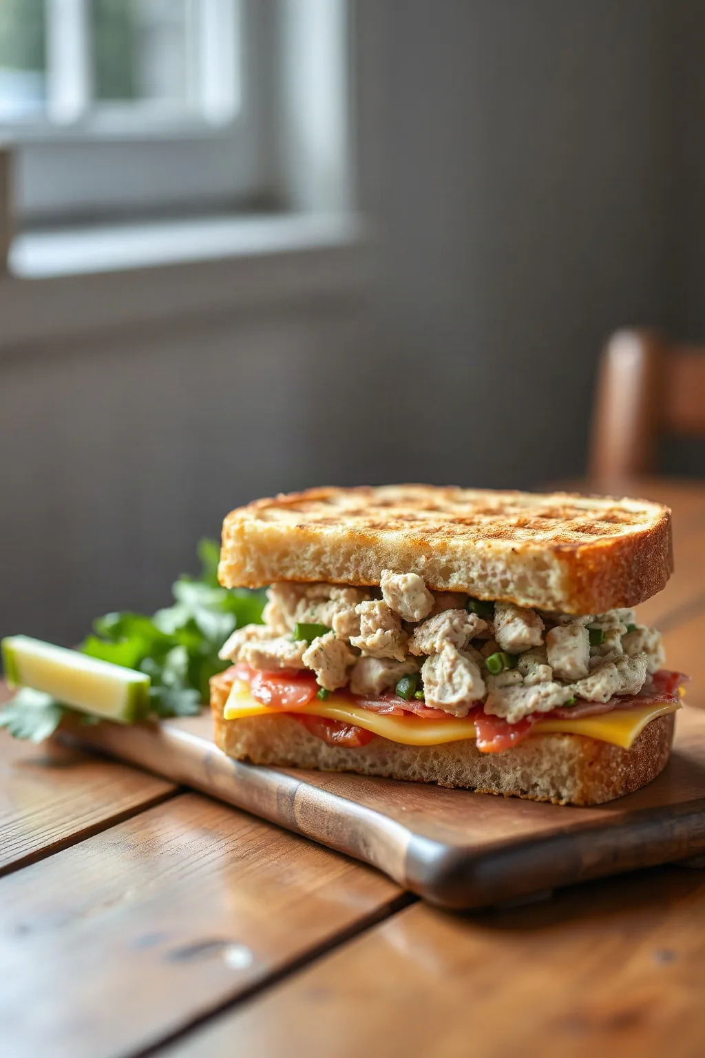 Sándwich de Atún a la Plancha con Cheddar en Pan de Centeno