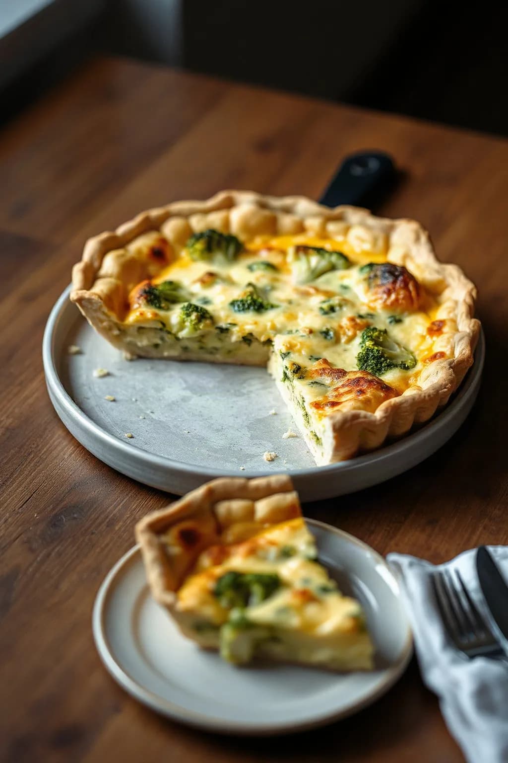 Broccoli Cheddar Quiche