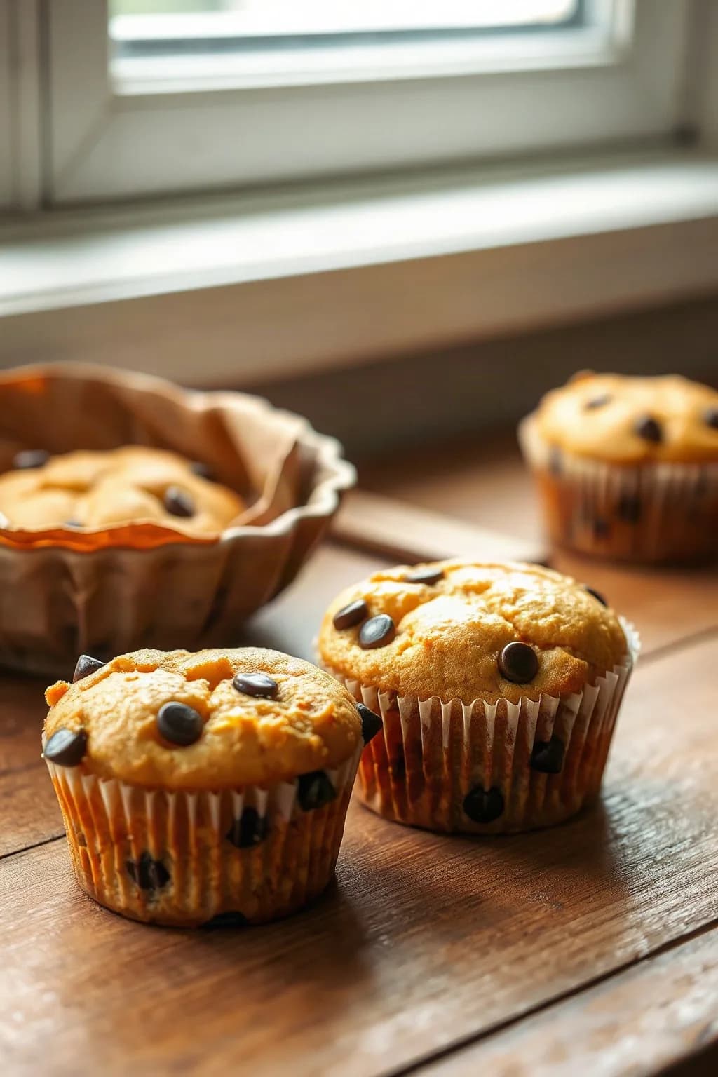 Moist Banana Muffins with Chocolate Chip Variation