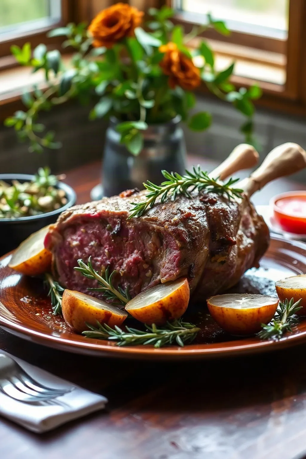Roast Leg of Lamb with Garlic and Rosemary