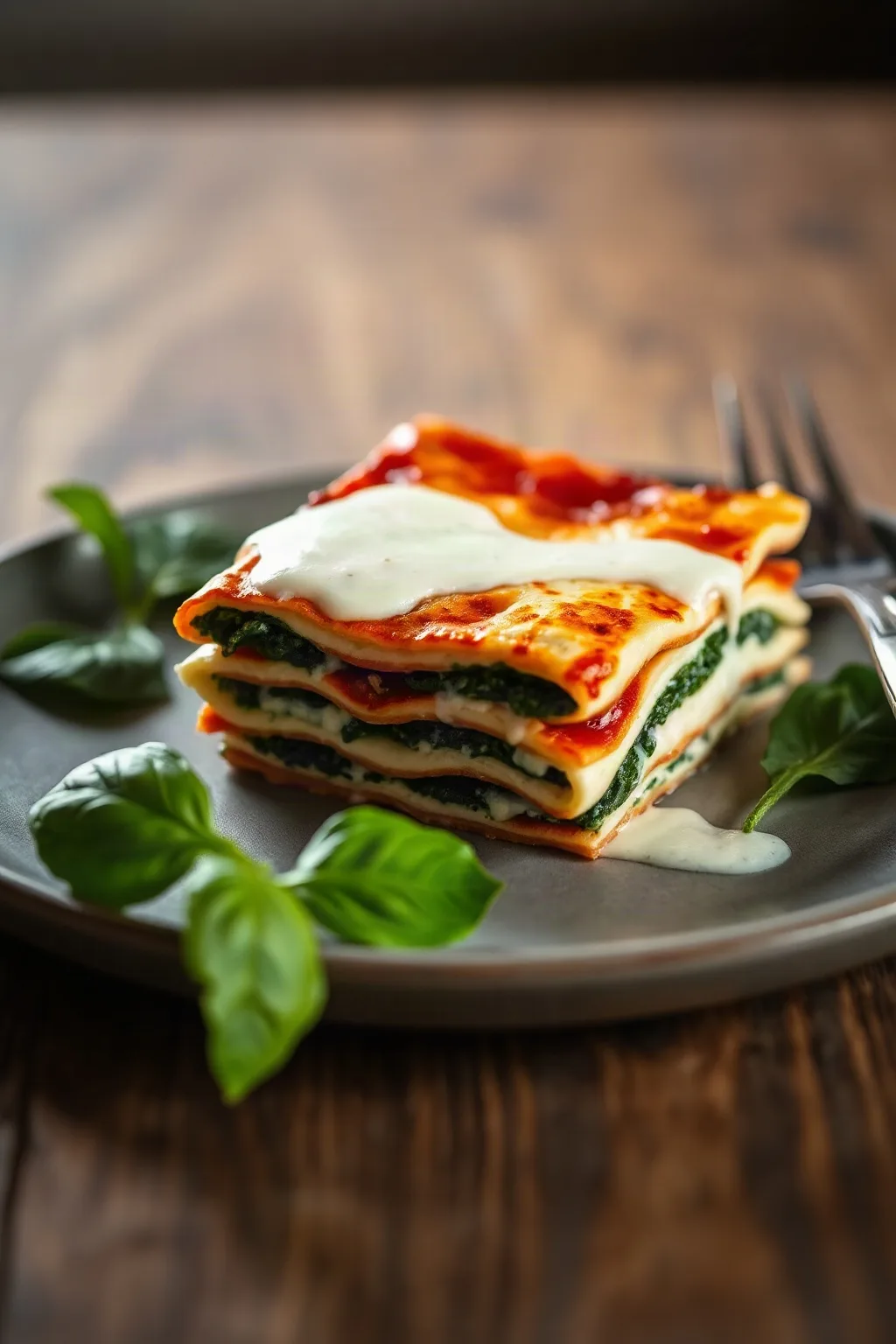 Lasagne aux épinards et ricotta avec béchamel