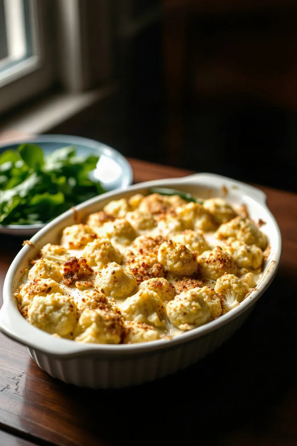 Gratin de chou-fleur classique avec cheddar et Gruyère