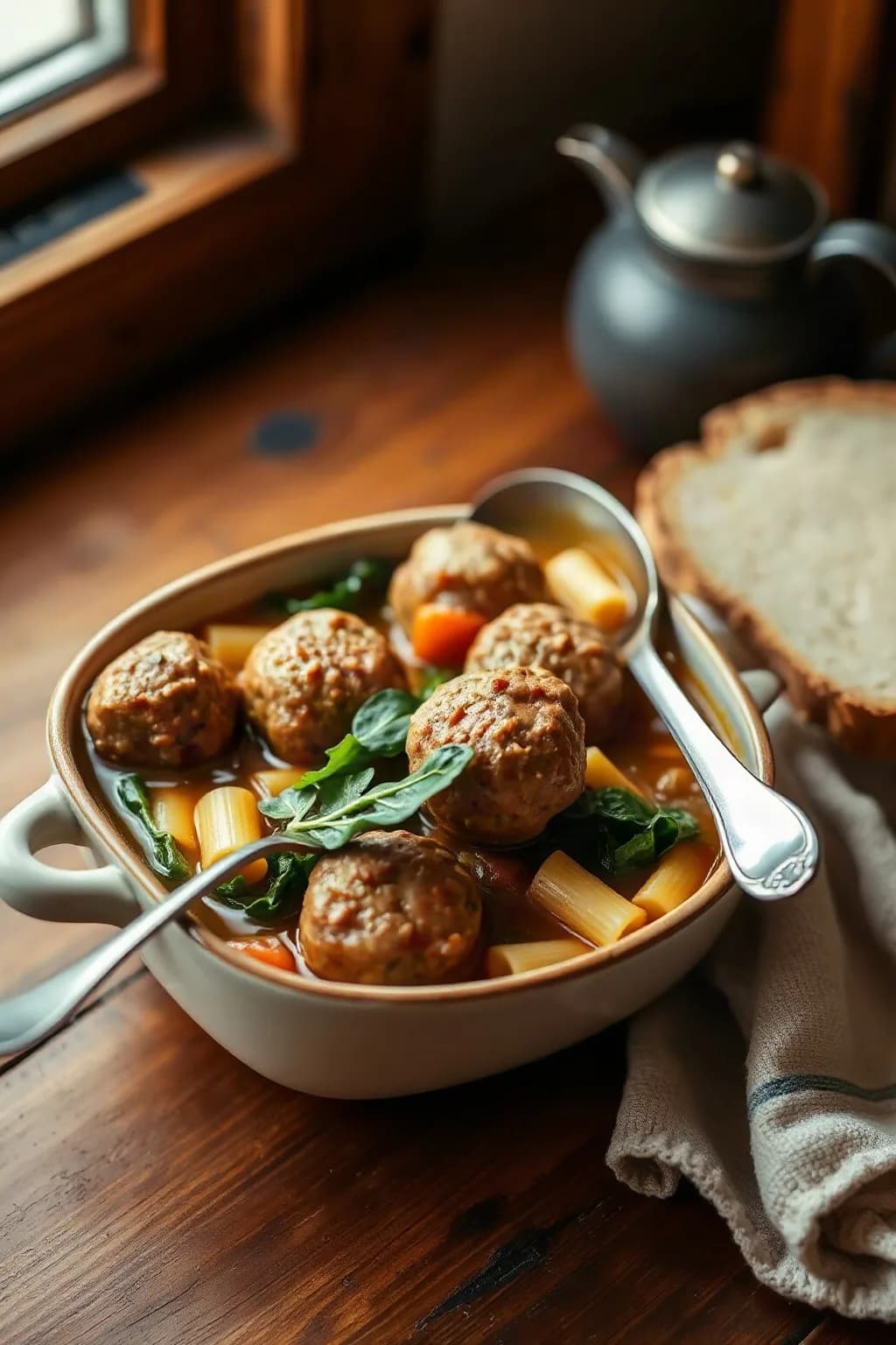 Soupe aux noces italiennes avec boulettes tendres