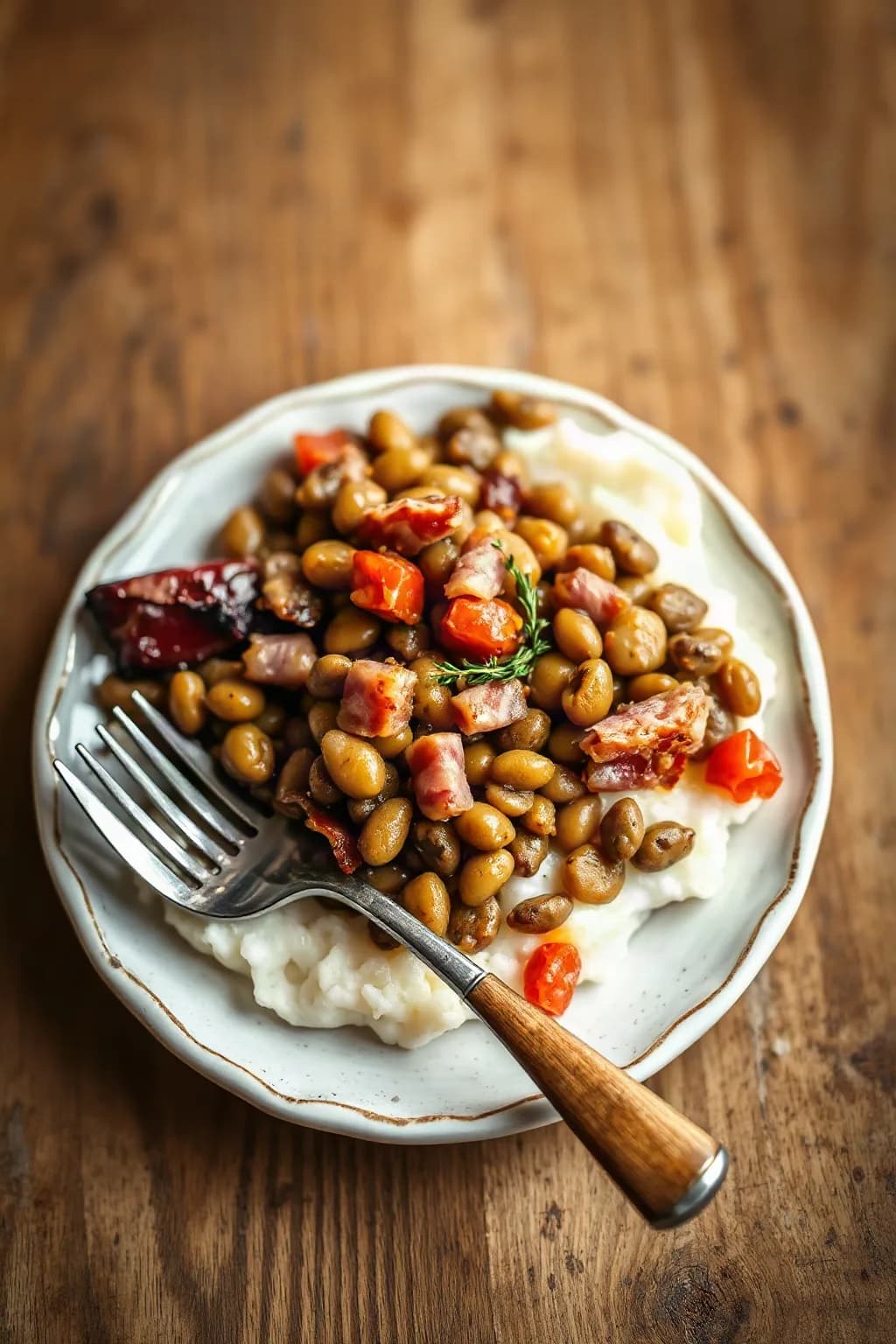 Lentilles Vertes avec Bacon et Herbes