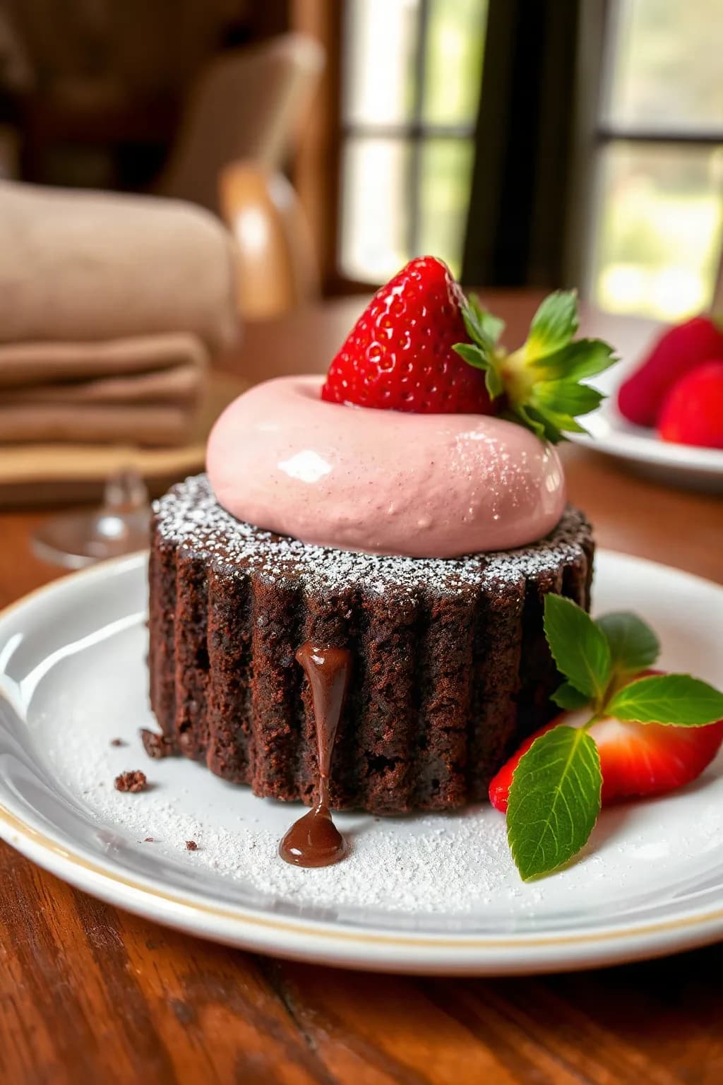 Chocolate Cake with Strawberry Mousse