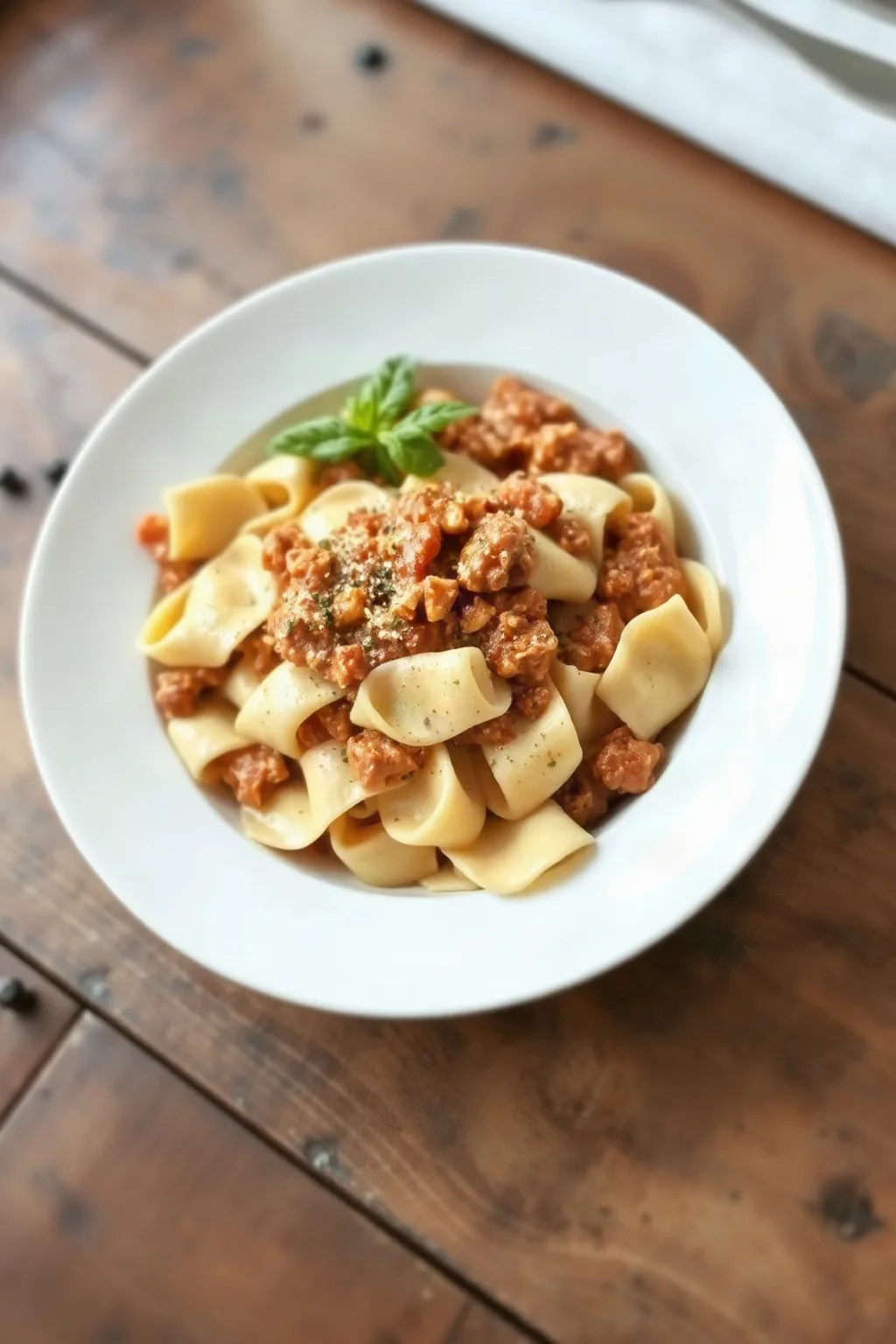 Pappardelle con Ragú Blanco de Pollo