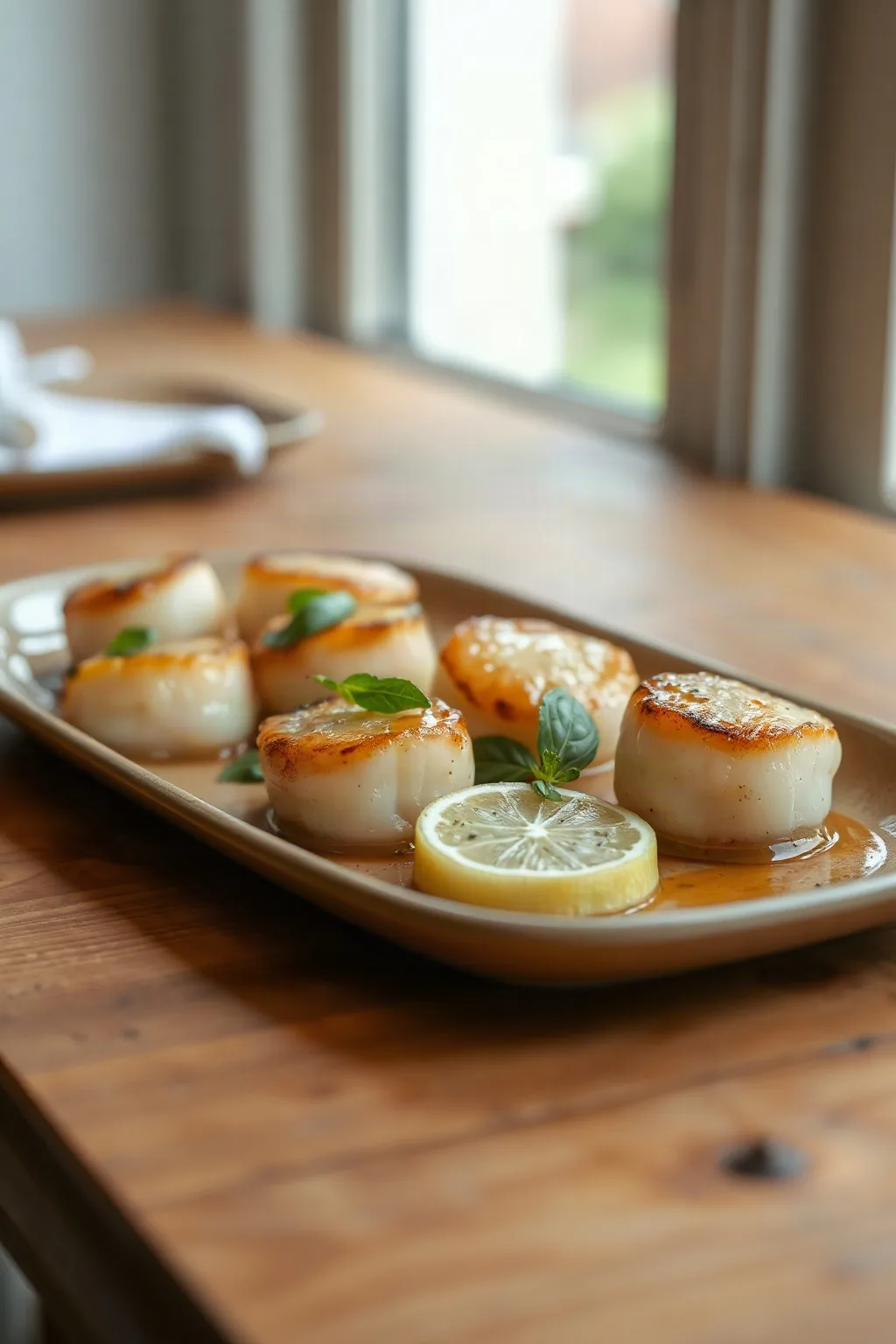 Scallops with Lemon and Basil Aroma