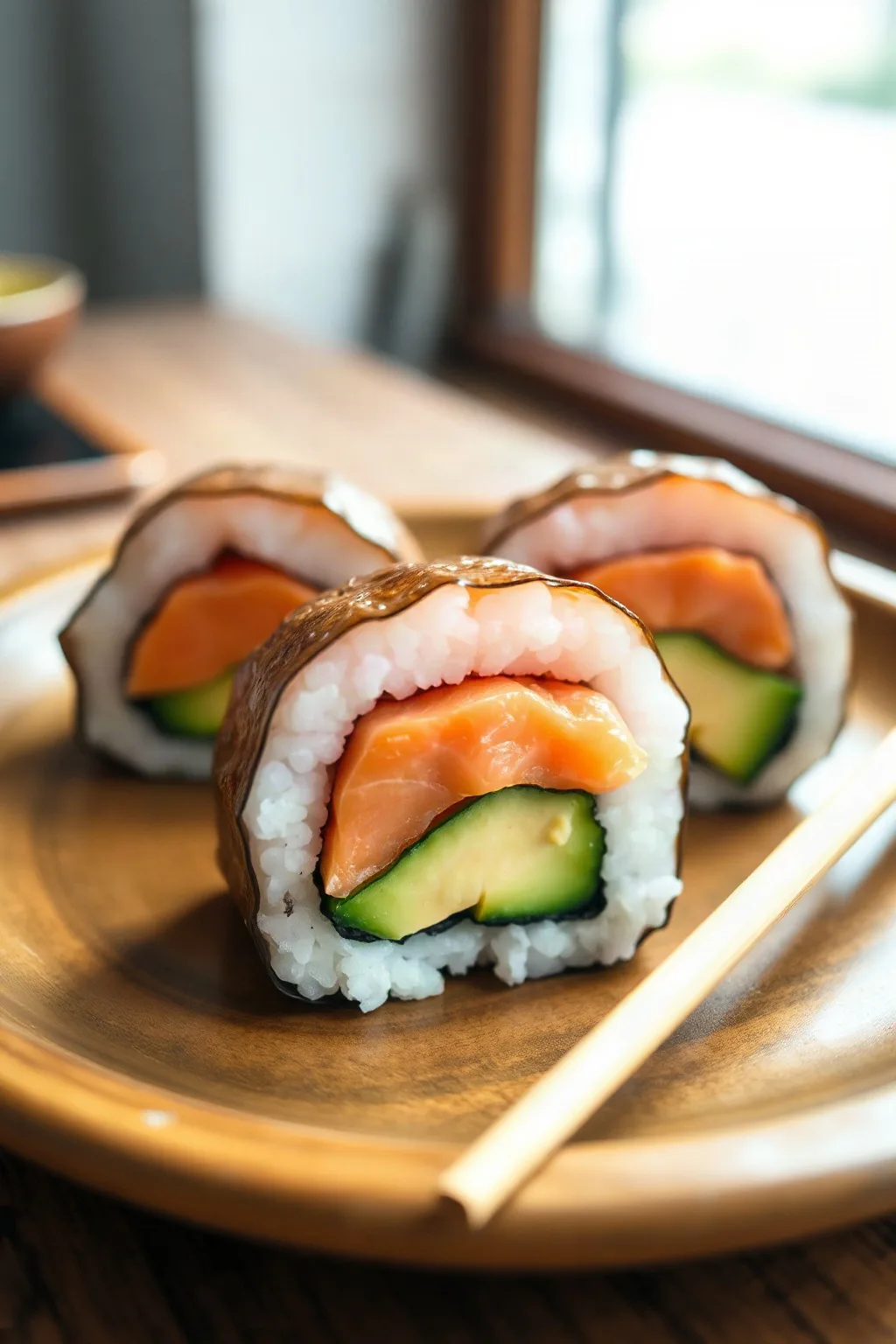 Salmon and Avocado Stuffed Onigiri