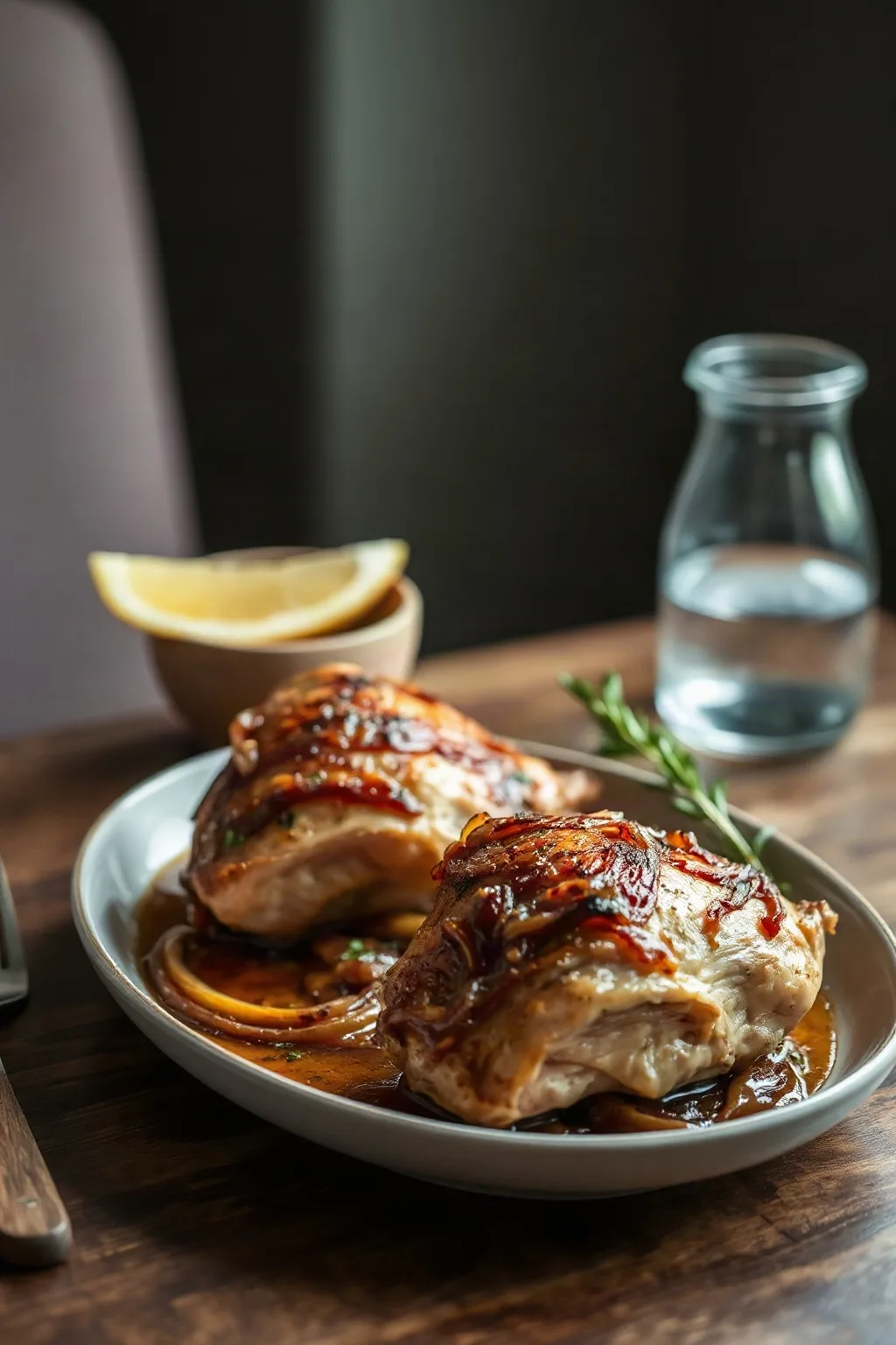 Roasted Chicken Thighs with Onion