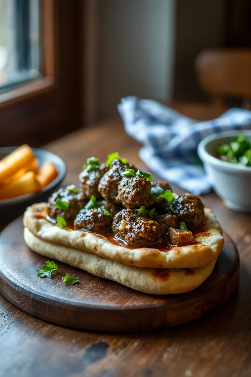 Keftas de Res en Pan Naan