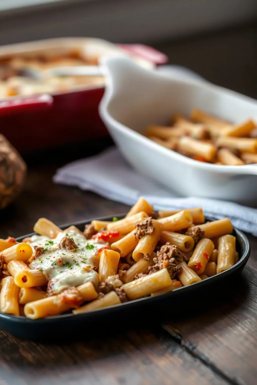 Baked Macaroni with Meat and Cheese