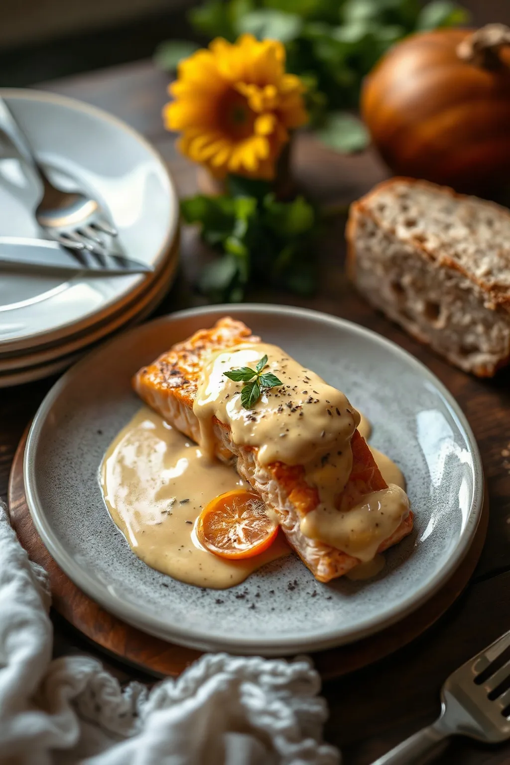 Saumon sauce aux oeufs