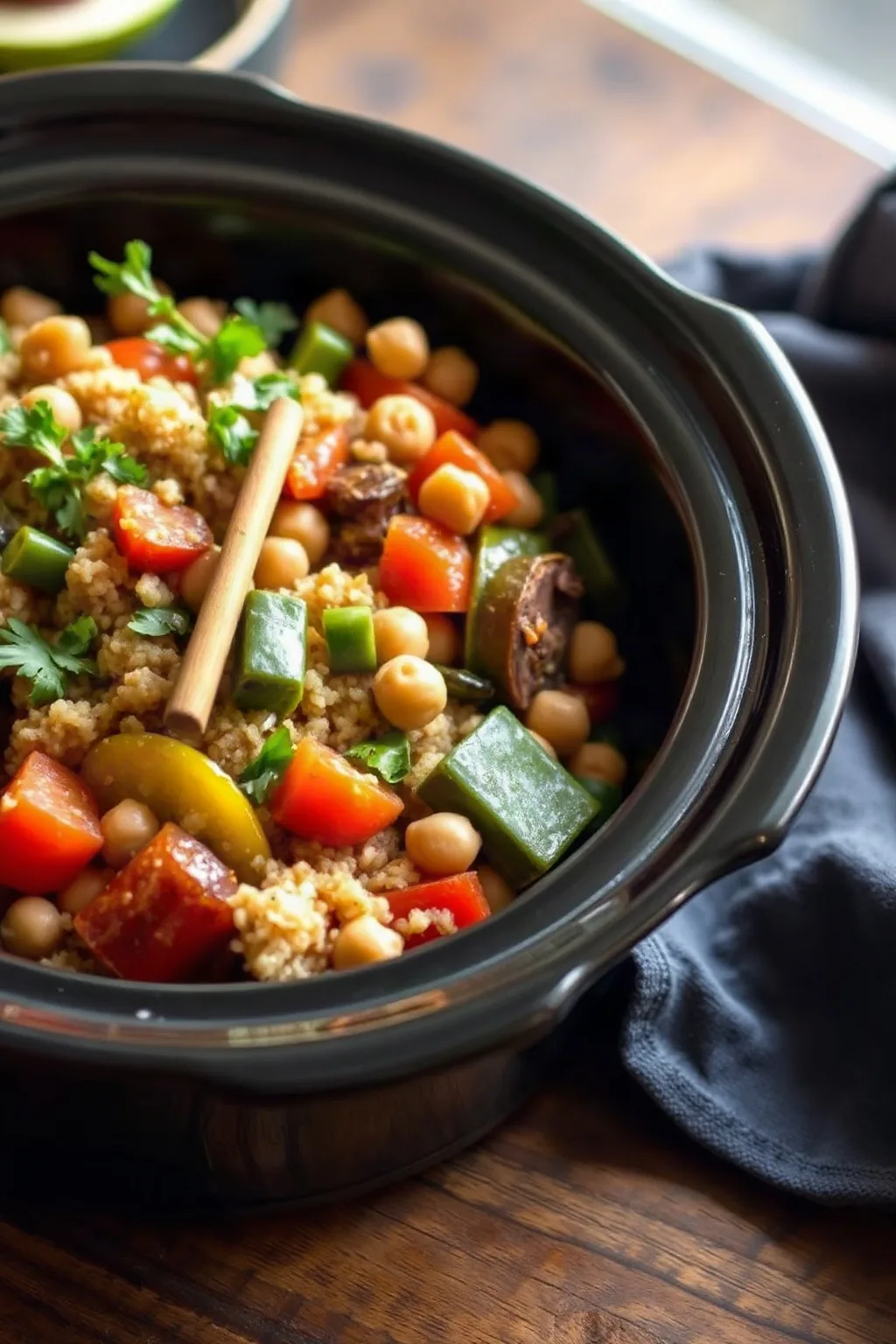 Couscous de légumes et pois chiches à la mijoteuse
