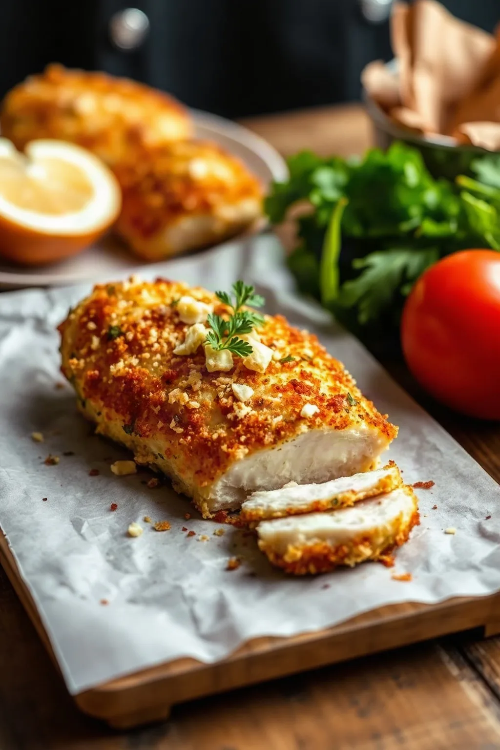 Crispy Parmesan Crusted Chicken