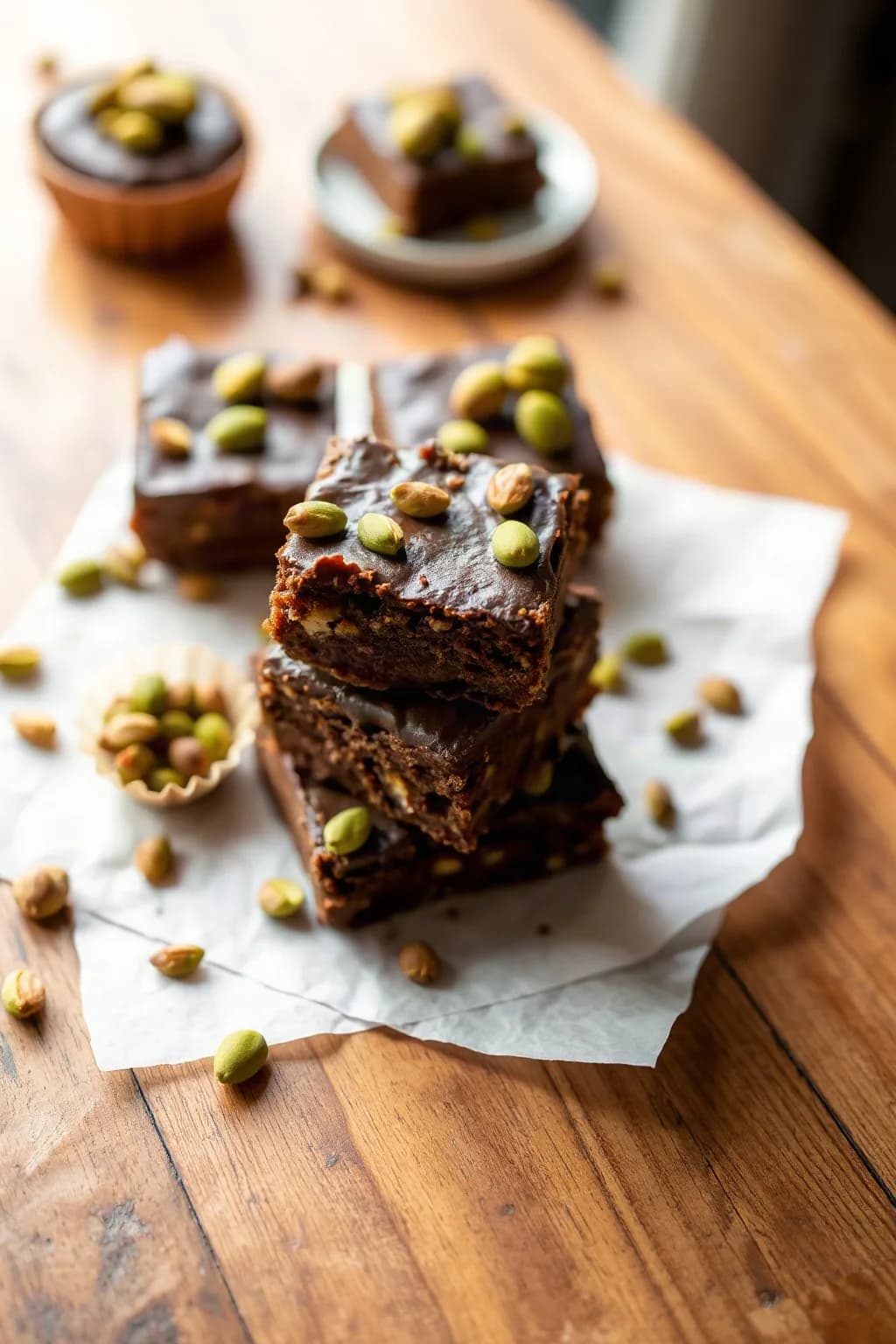 Brownies de Chocolate y Pistacho al Estilo Dubái