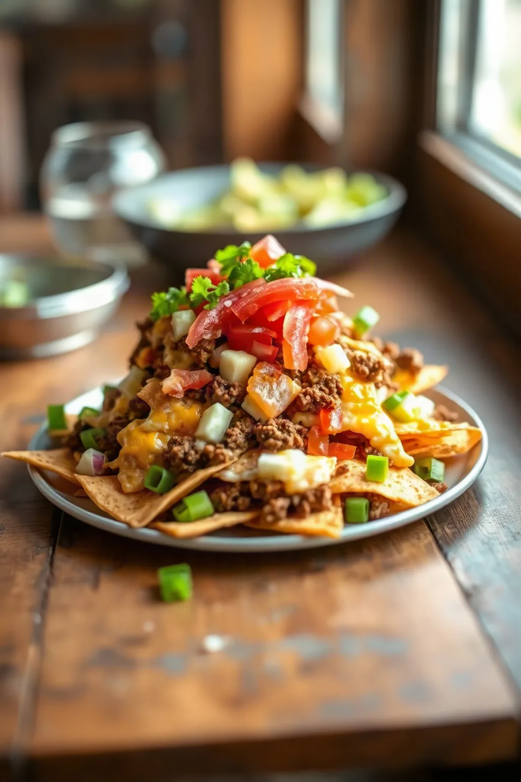 Super Nachos with Cheese and Ground Beef