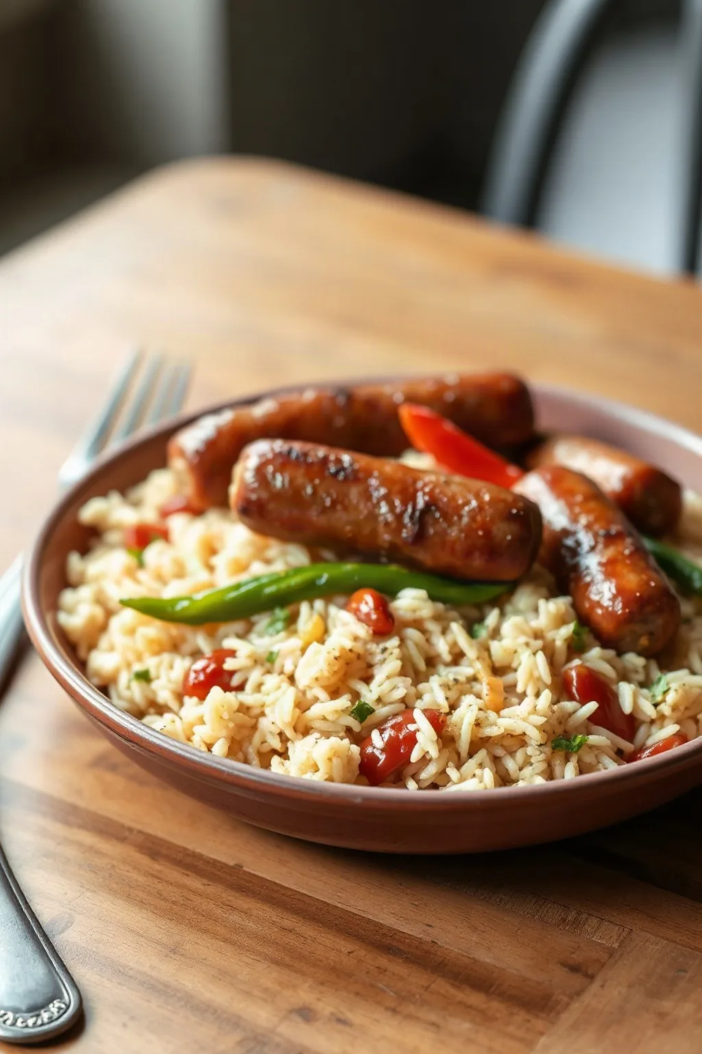 Riz one pot à la saucisse fenouil et poivron