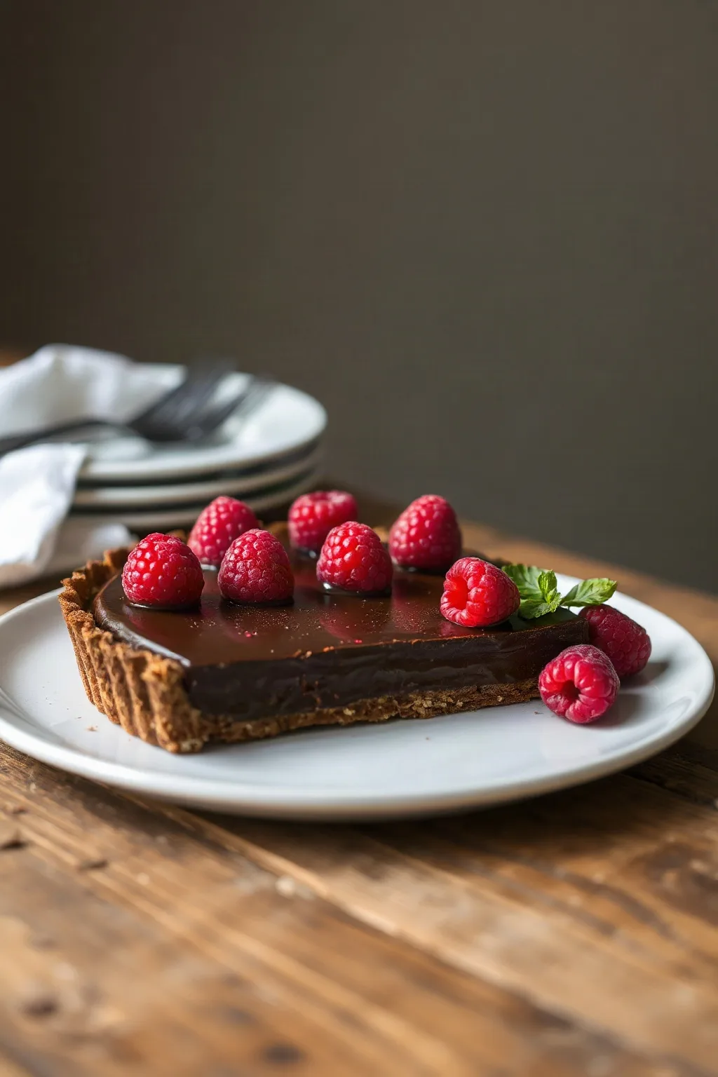 Chocolate Raspberry Ganache Tart