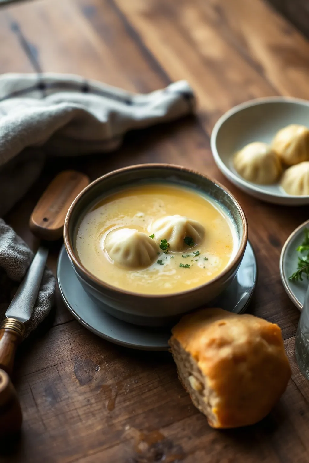 Corn Soup with Coconut Milk and Dumplings