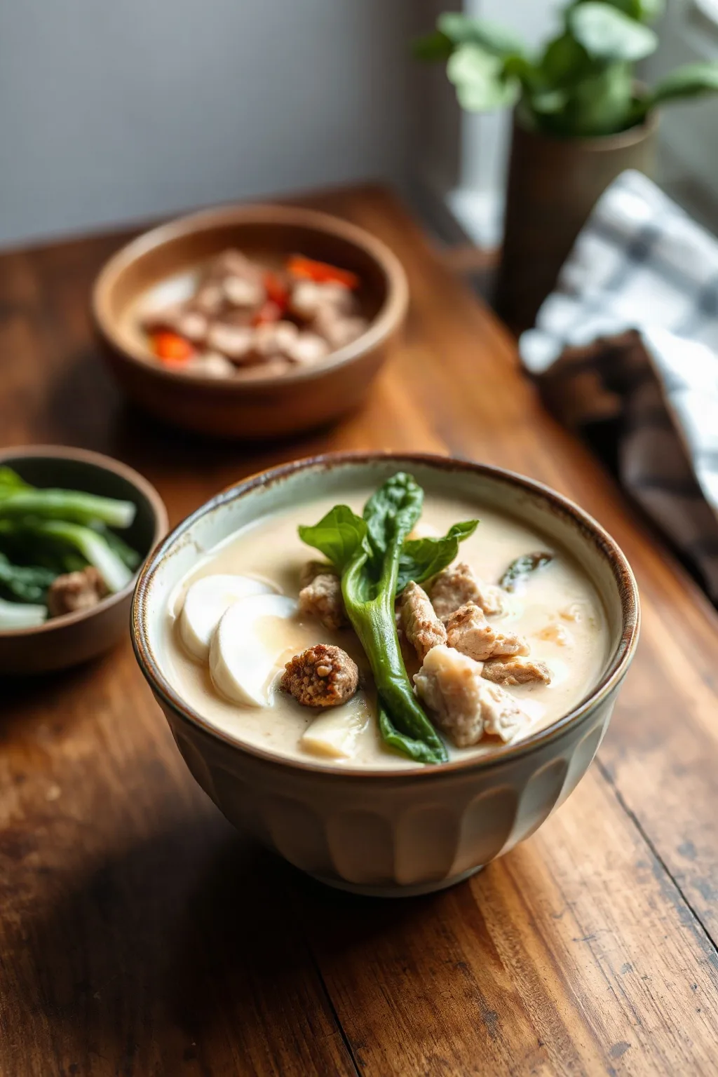 Coconut Milk Chicken Ramen Soup with Bok Choy