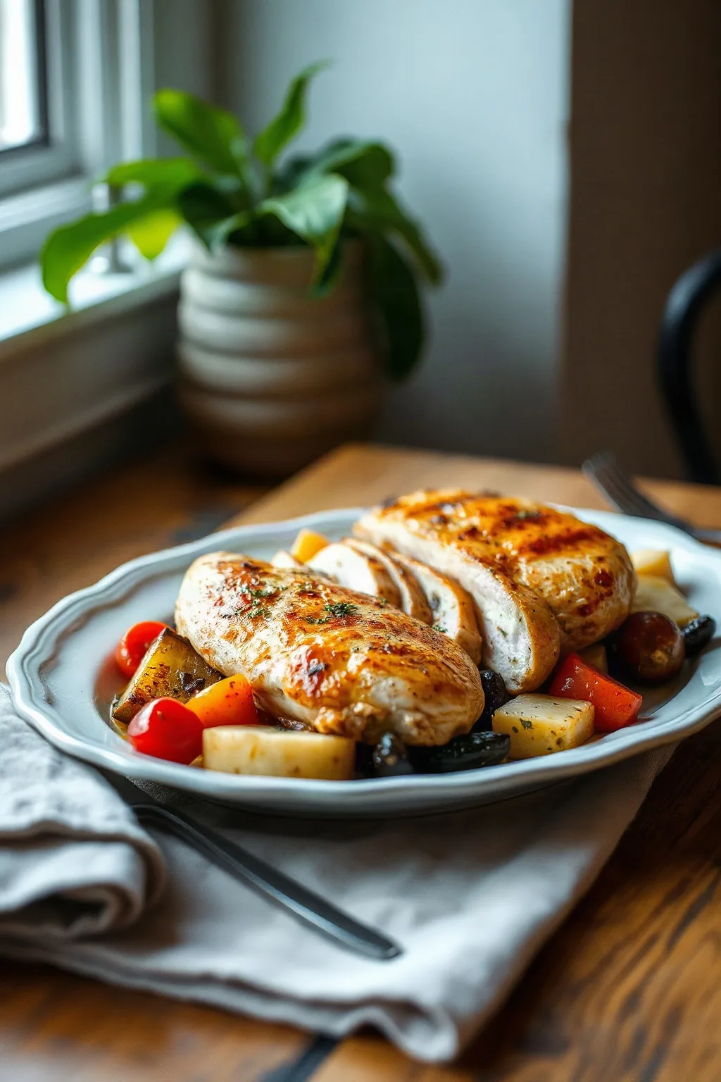 Express Marinated Chicken and Roasted Vegetables