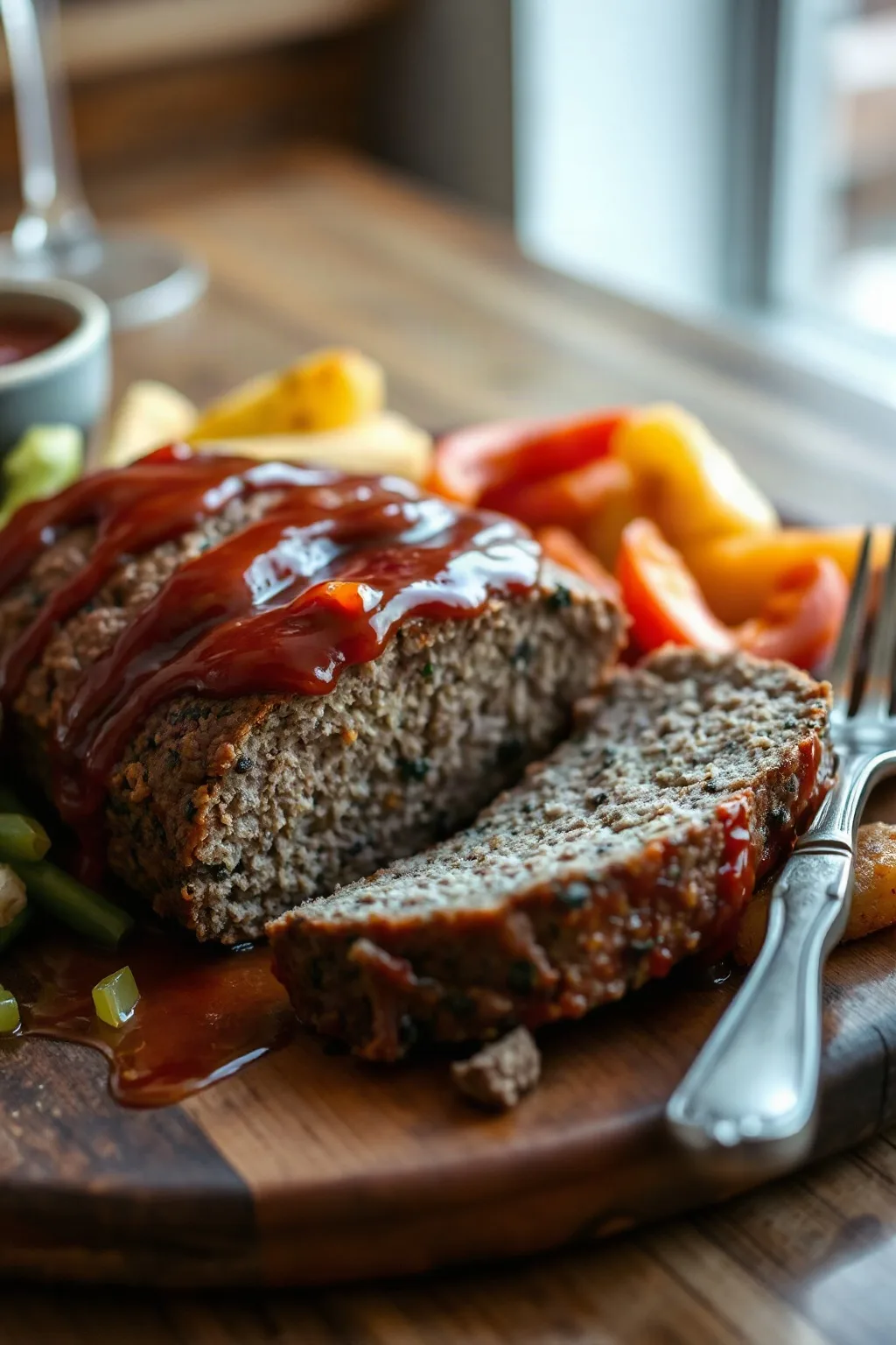 Pastel de Carne con Verduras y Salsa BBQ de Pimiento Rojo