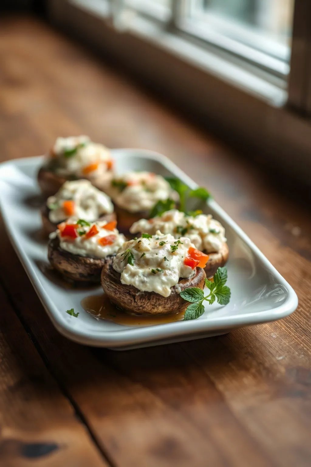 Stuffed Mushrooms with Two Cheeses