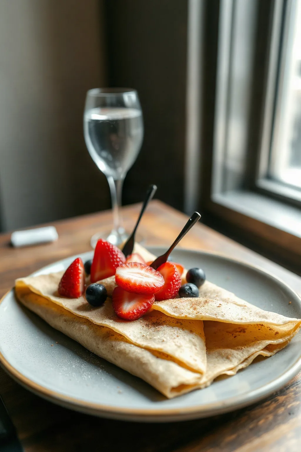 Buckwheat Crêpes with Sparkling Water