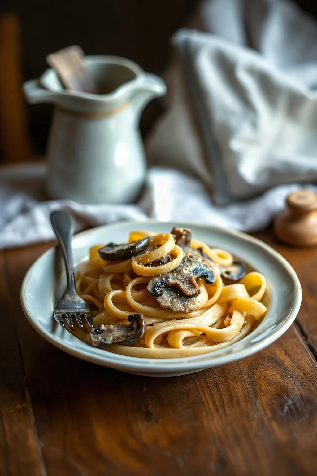 Creamy Miso and Mushroom Pasta