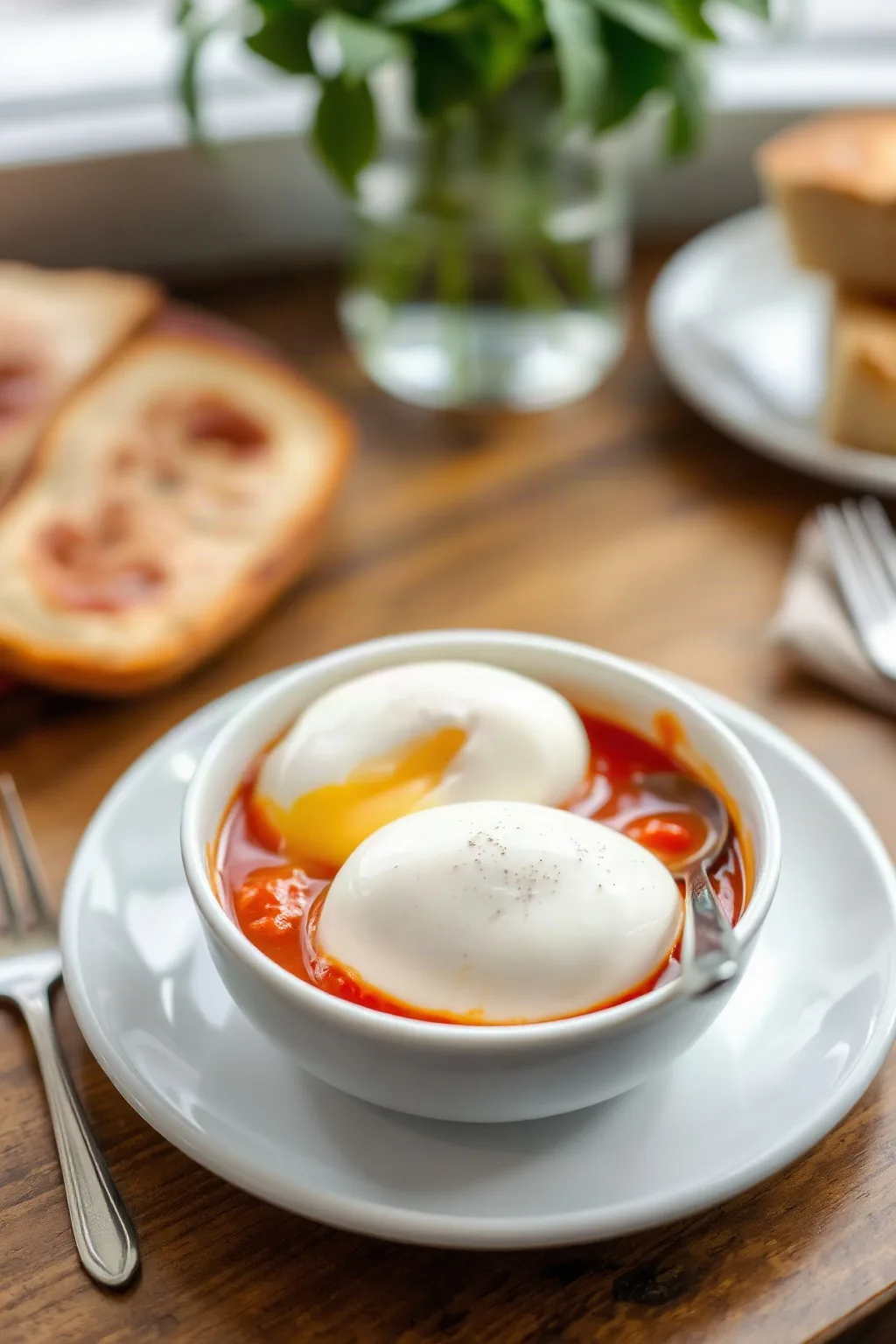 Huevos Escalfados en Salsa de Tomate