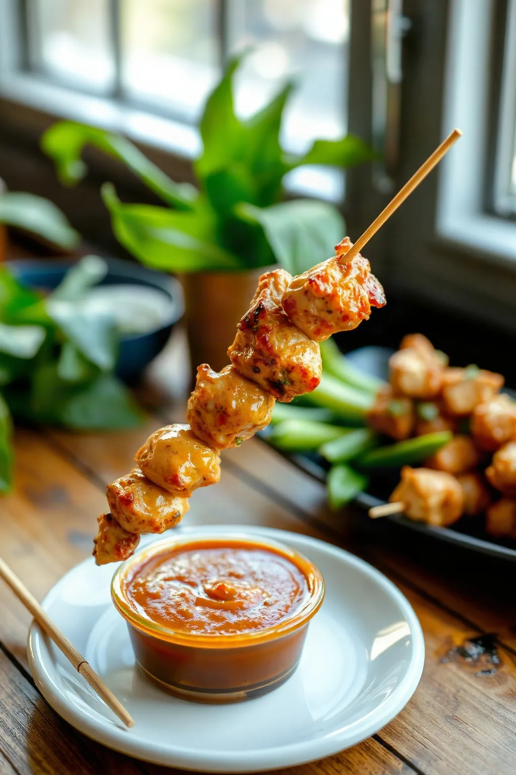 Brochettes de poulet et sa sauce satay