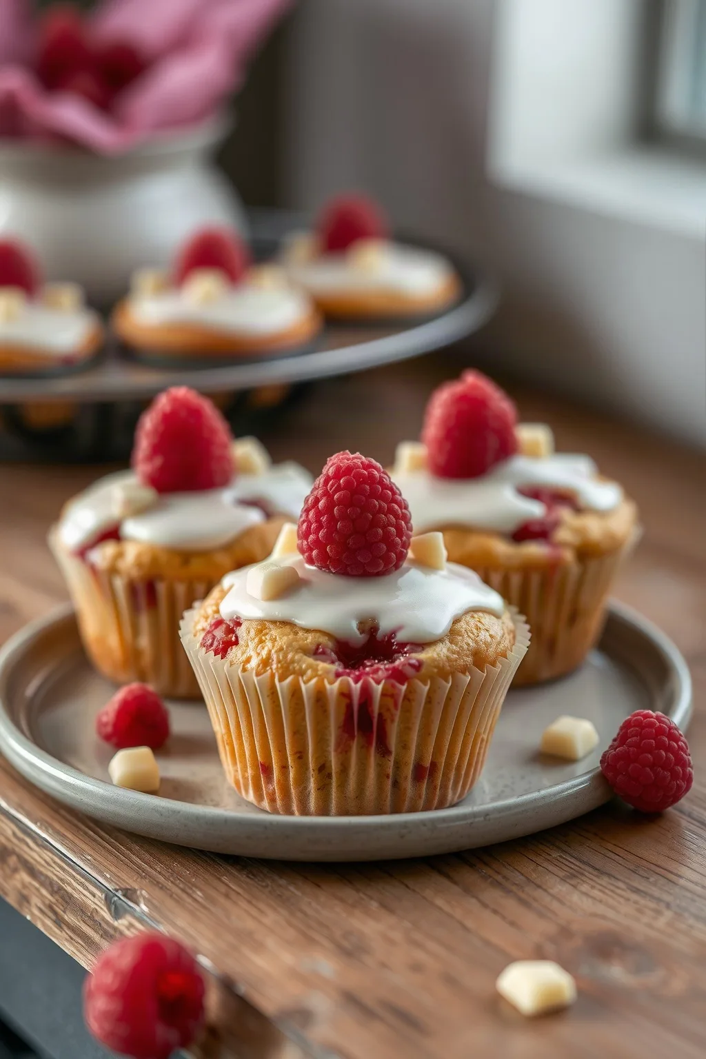 Raspberry White Chocolate Muffin Tops