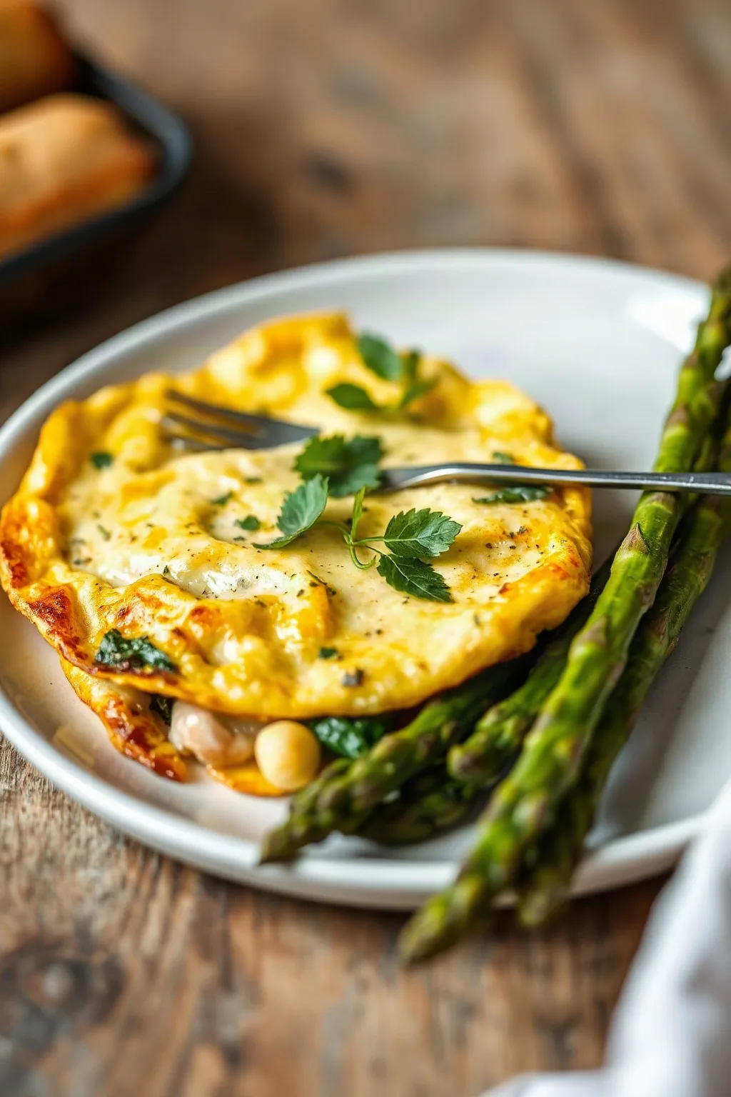 Omelette with Fresh Herbs and Asparagus