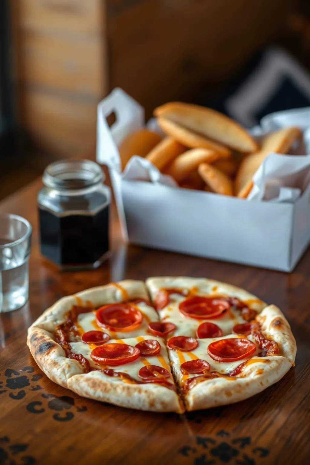 Pizza de Pepperoni y Queso con Miel Picante