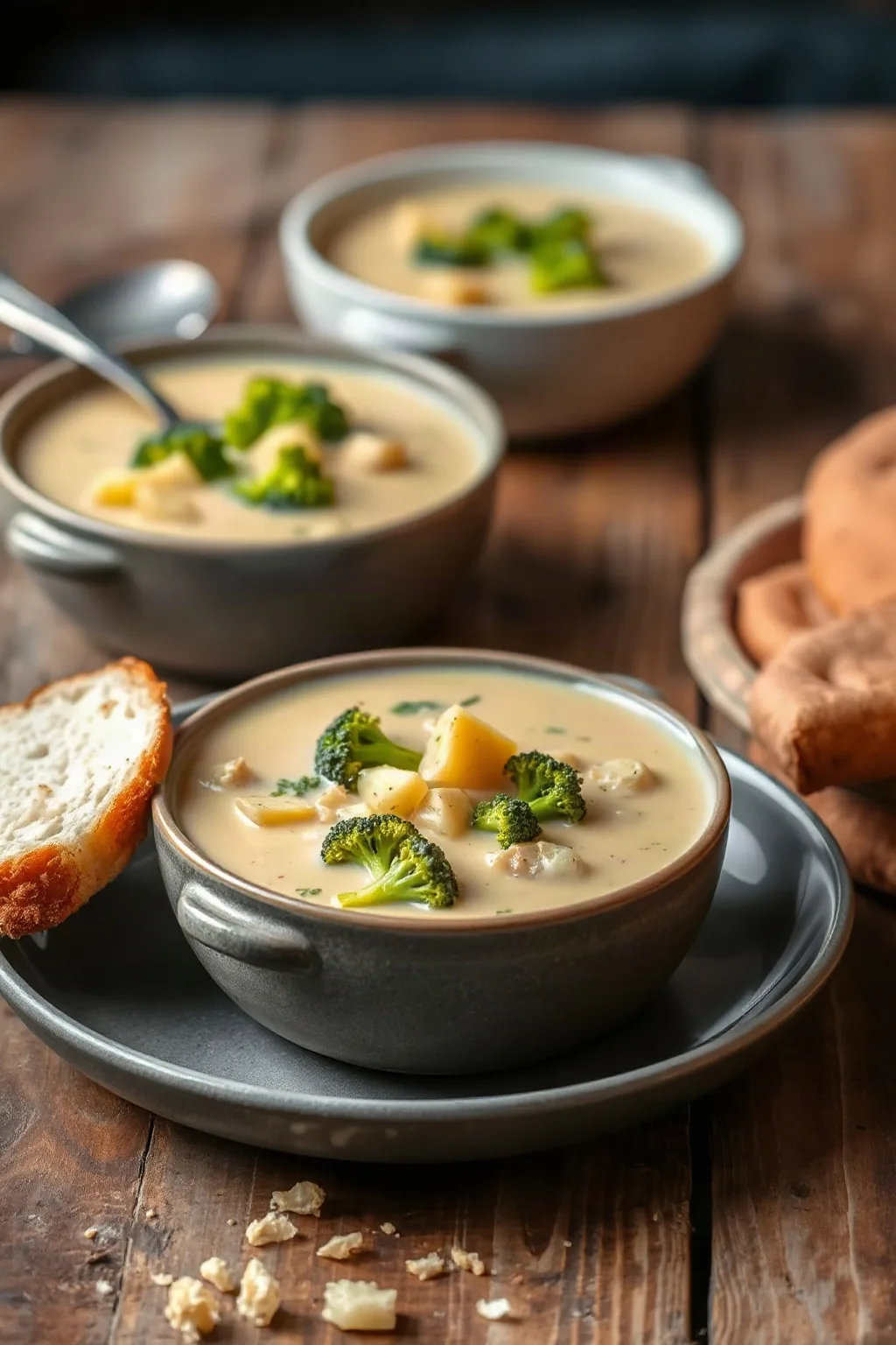 Soupe de pommes de terre et brocoli