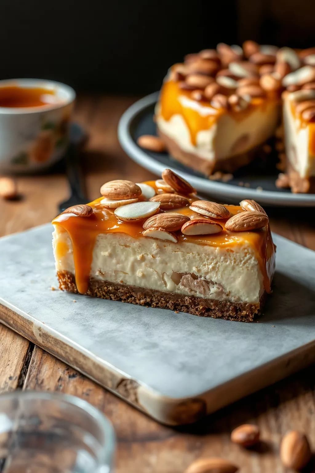 Cheesecake de Caramelo y Almendras