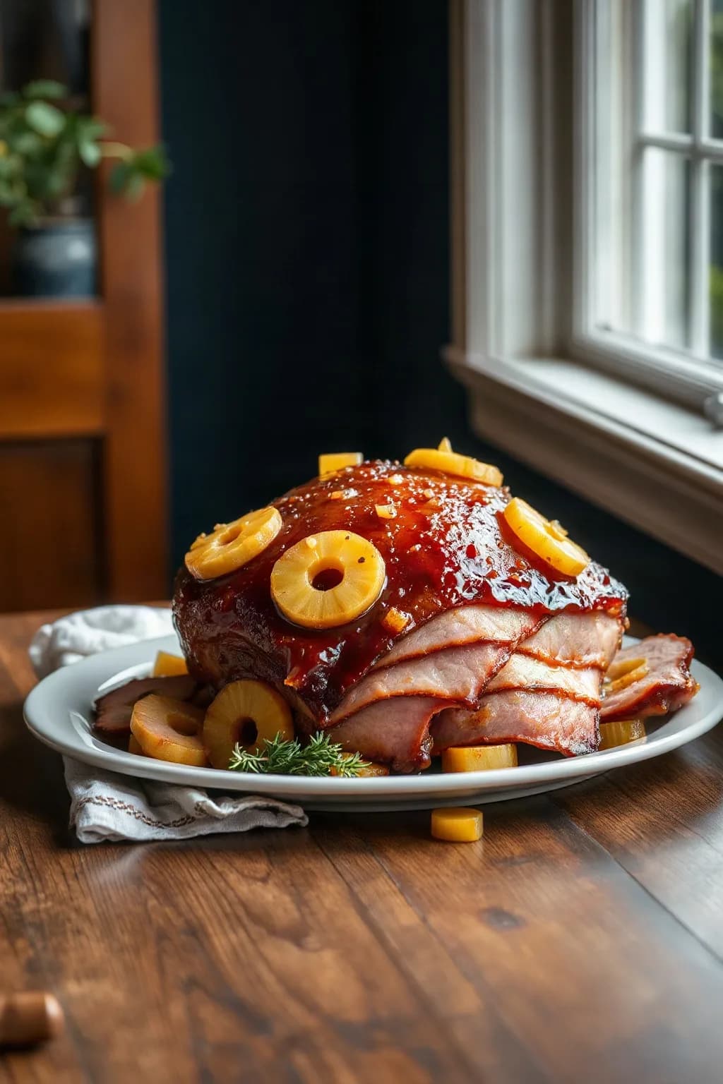 Jamón Glaseado con Piña y Melaza